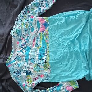 Lilly Pulitzer Nantucket Graphic Long Sleeve Blouse
